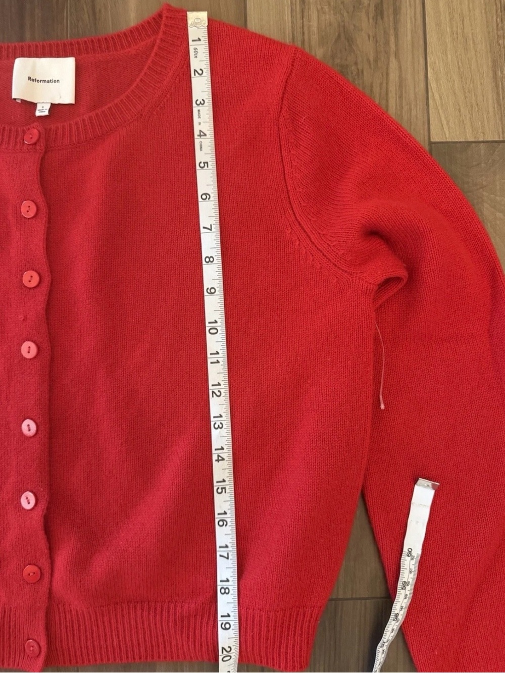 Reformation Clara Cashmere Crew Cardigan Size L - Picture 7 of 7